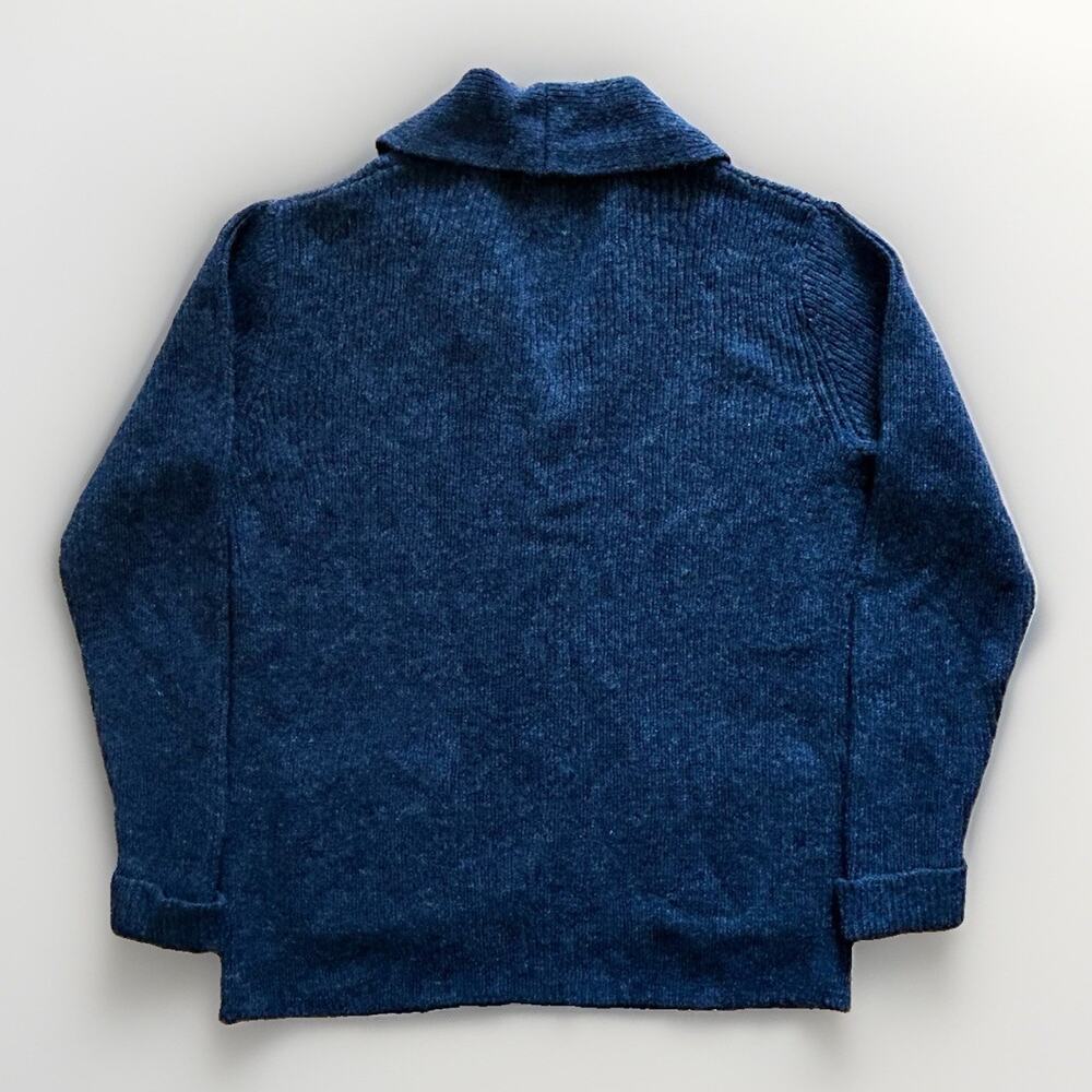 Line of Trade Shetland Wool Shawl Collar Blue Cardigan Sweater Mens Large - Picture 3 of 10